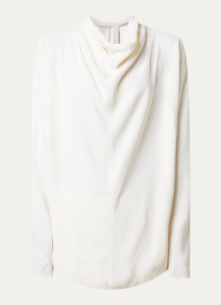 TOTEME Dames Tuniek met watervalhals en gestrikt detail in de kleur Gebroken wit, maat: 34