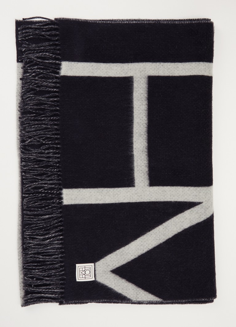 TOTEME Dames Monogram sjaal van wol 180 x 70 cm in de kleur Zwart, maat: One Size