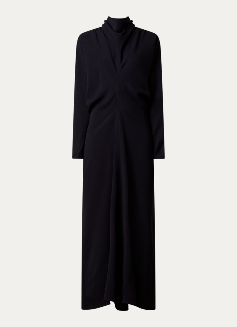 TOTEME Dames Maxi tuniekjurk met sjaalkraag in de kleur Zwart, maat: 34