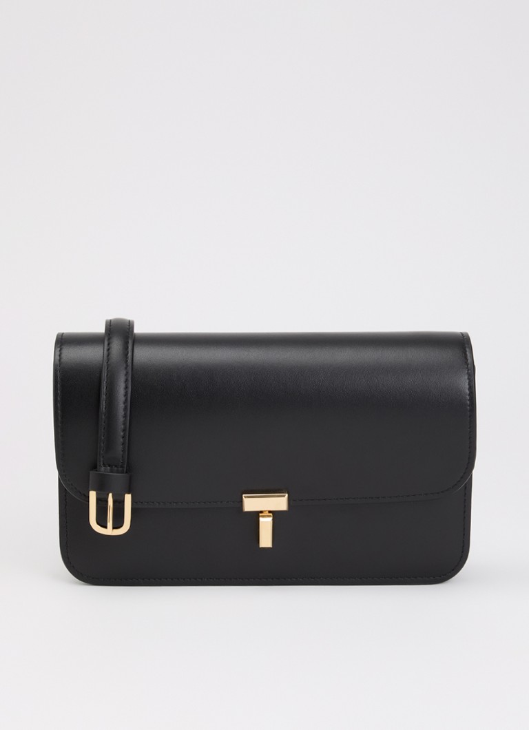 TOTEME Dames T-Lock crossbodytas van leer in de kleur Zwart, maat: One Size