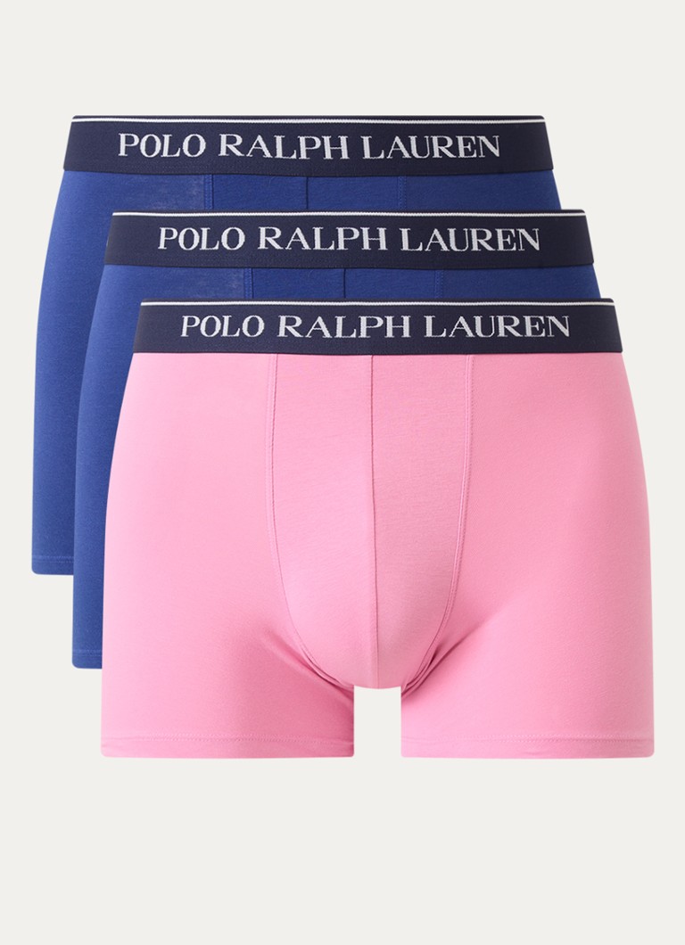 Ralph Lauren Heren Boxershorts met logoband in 3-pack in de kleur Roze, maat: XL