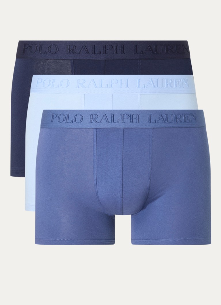 Ralph Lauren Heren Boxershorts met logoband in 3-pack in de kleur Blauw, maat: XL