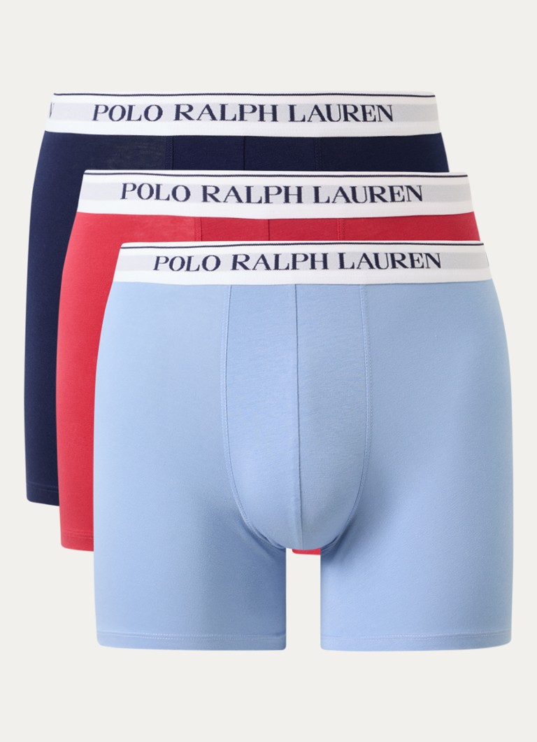 Ralph Lauren Heren Boxershorts met logoband in 3-pack in de kleur Donkerblauw, maat: M