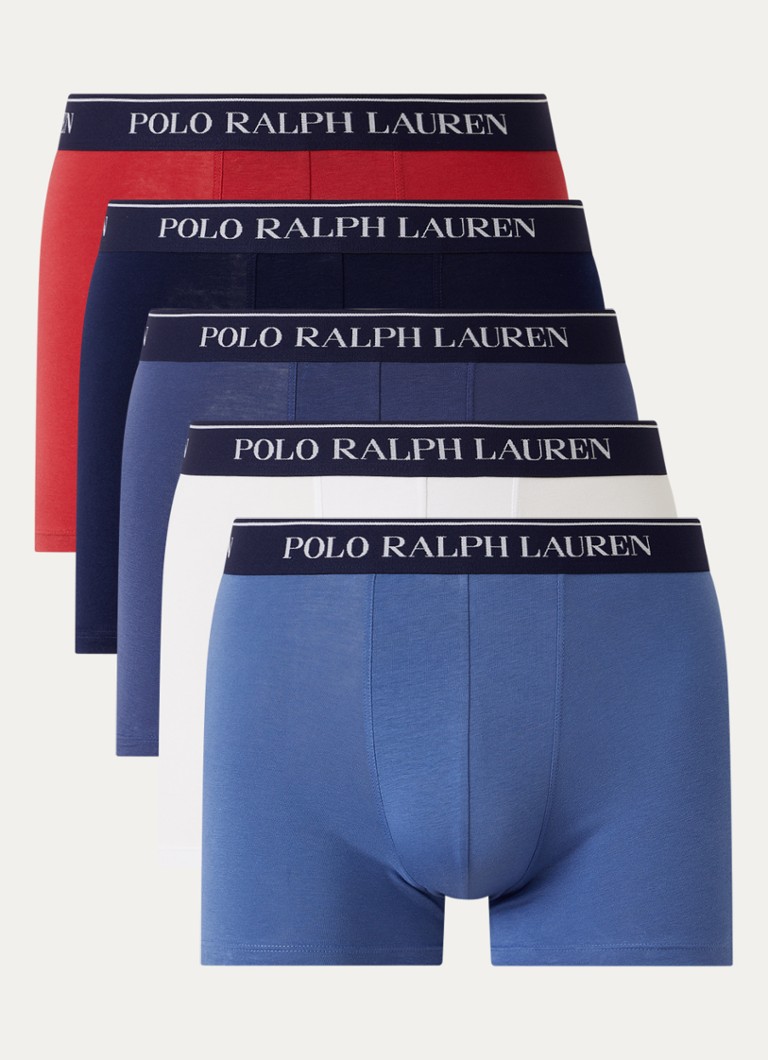 Ralph Lauren Heren Boxershorts met logoband in 5-pack in de kleur Wit, maat: S