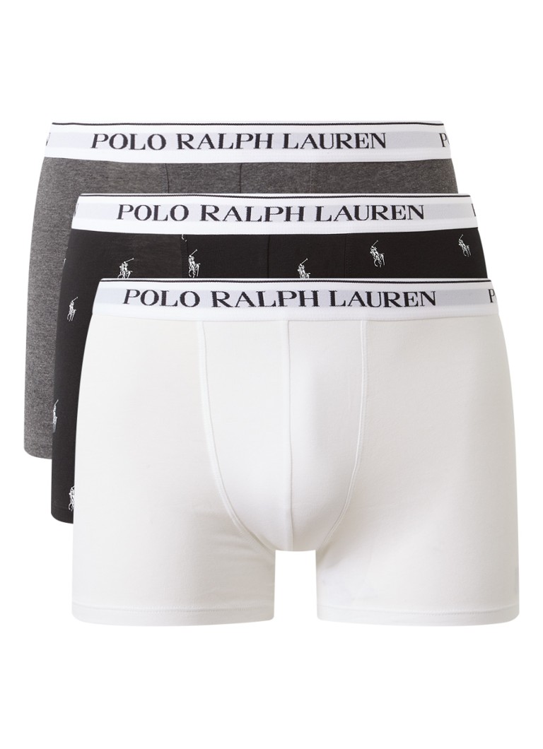 Ralph Lauren Heren Boxershorts met logoband in 3-pack in de kleur Wit, maat: M