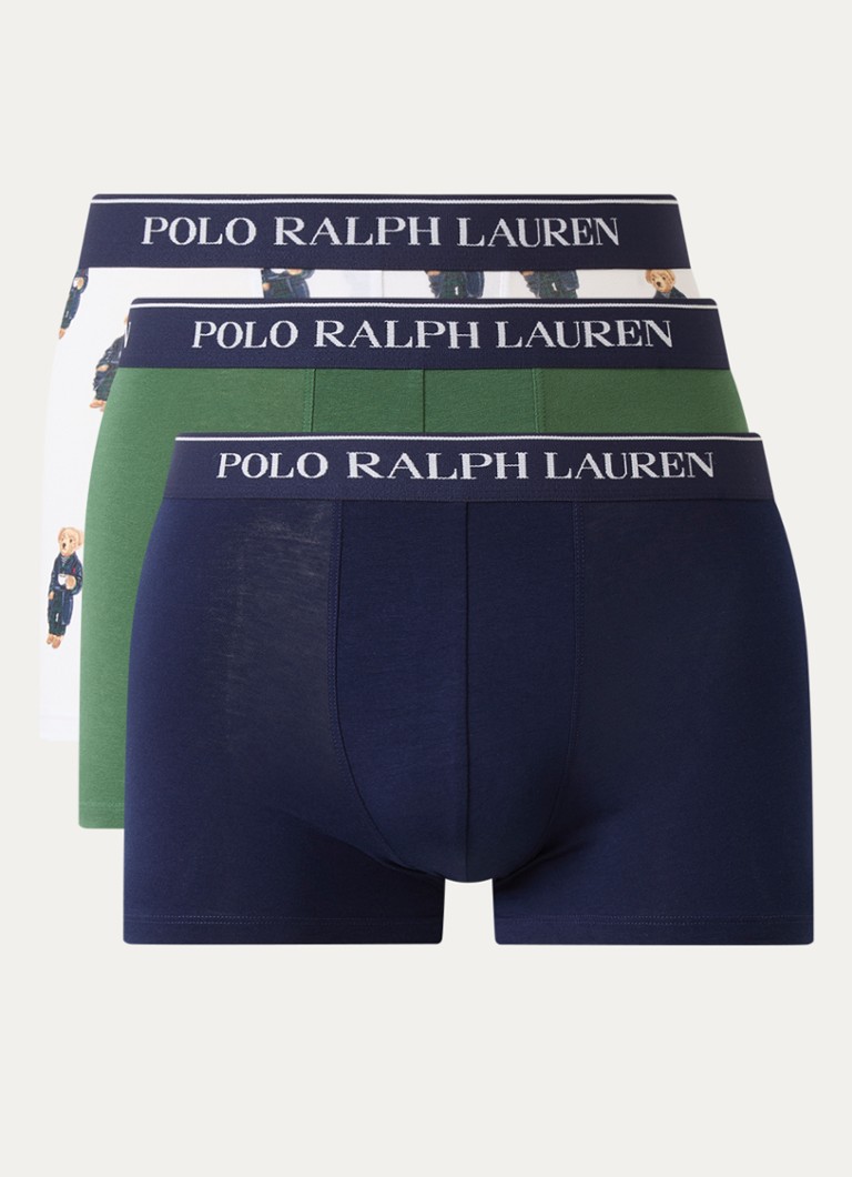 Ralph Lauren Heren Boxershorts met logoband in 3-pack in de kleur Kobaltblauw, maat: S