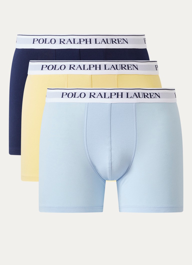 Ralph Lauren Heren Boxershorts met logoband in 3-pack in de kleur Geel, maat: L