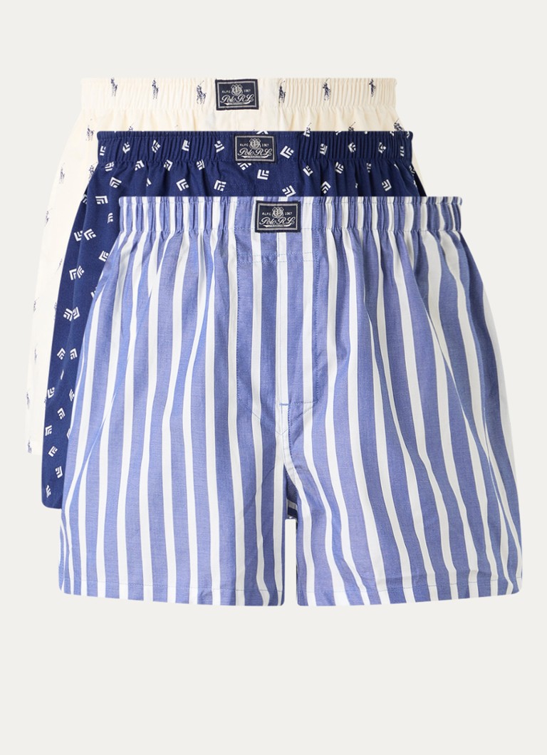 Ralph Lauren Heren Classic boxershort van katoen in 3-pack in de kleur Blauw, maat: XXL