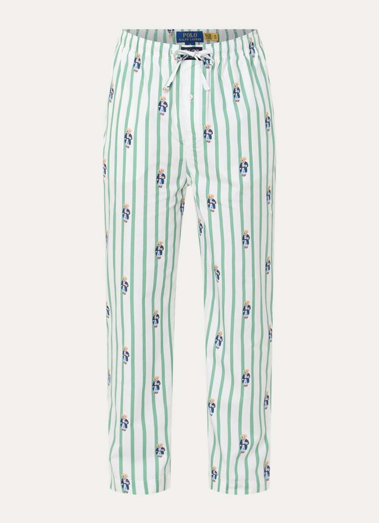Ralph Lauren Heren Pyjamabroek met streepprint in de kleur Groen, maat: XXL