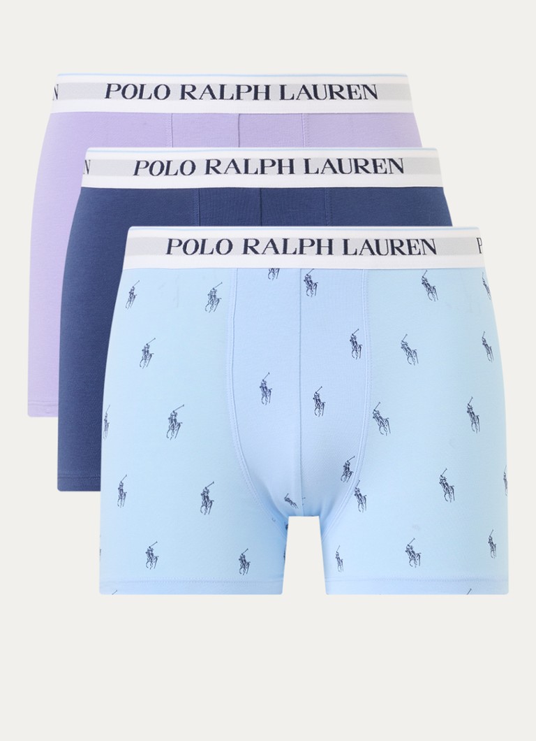 Ralph Lauren Heren Boxershorts met logoband in 3-pack in de kleur Lavendel, maat: L