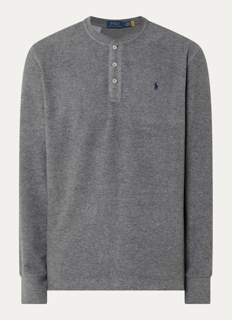 Ralph Lauren Heren Pyjama top met logoborduring in de kleur Grijs, maat: S