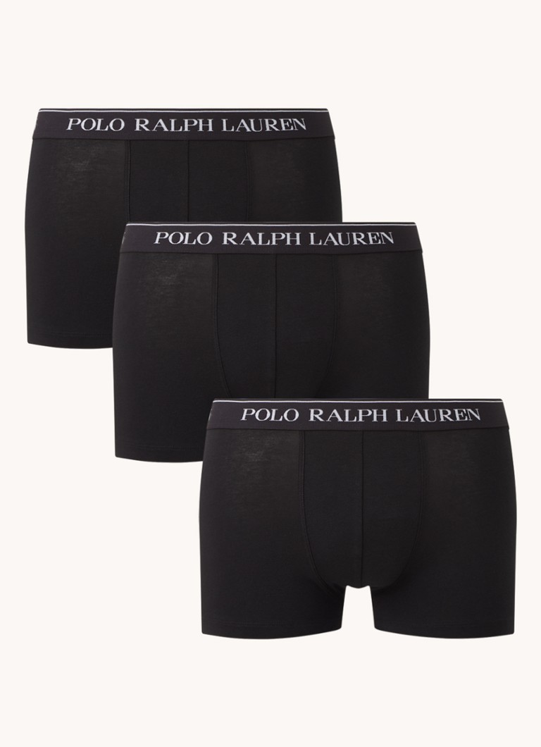 Ralph Lauren Heren Boxershorts met logoband in 3-pack in de kleur Zwart, maat: L