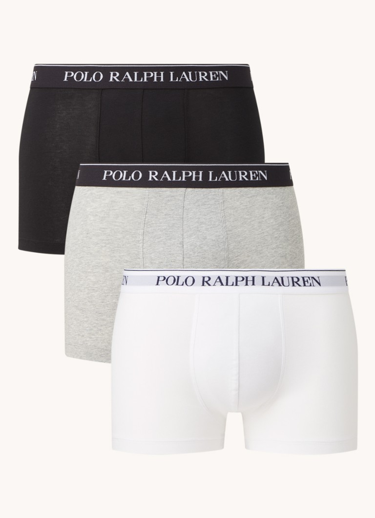 Ralph Lauren Heren Boxershorts met logoband in 3-pack in de kleur 3pk White/Polo Blk/Andover Htr, maat: XL