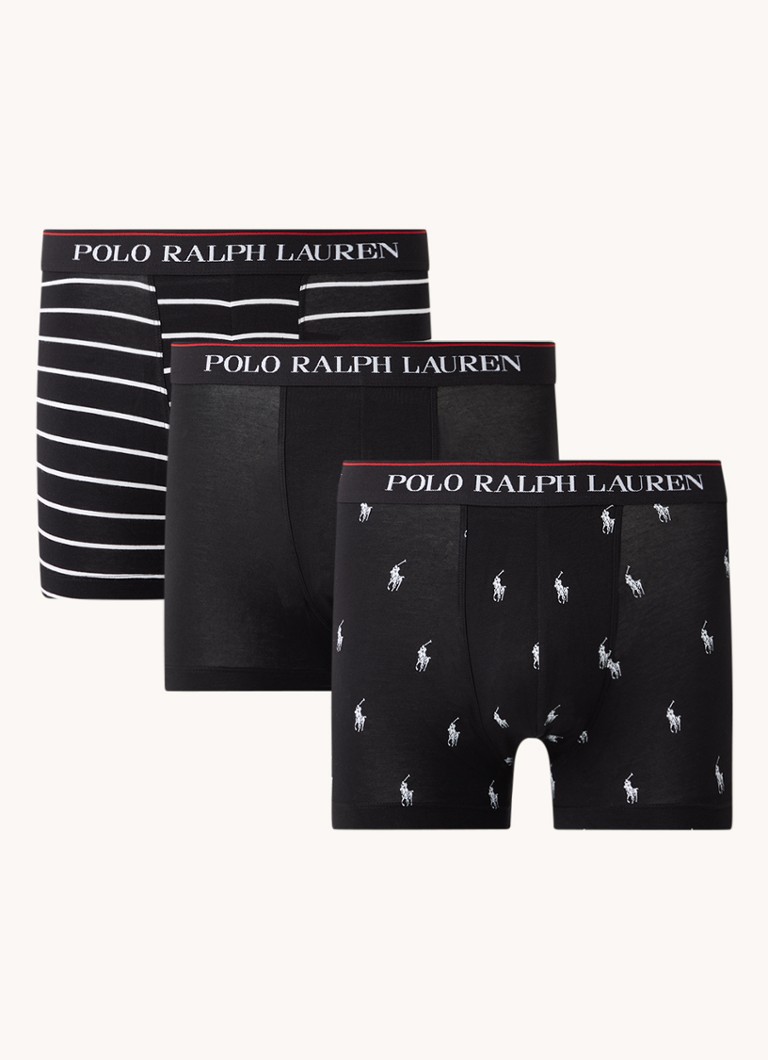 Ralph Lauren Heren Boxershorts met logoband in 3-pack in de kleur Zwart, maat: XL