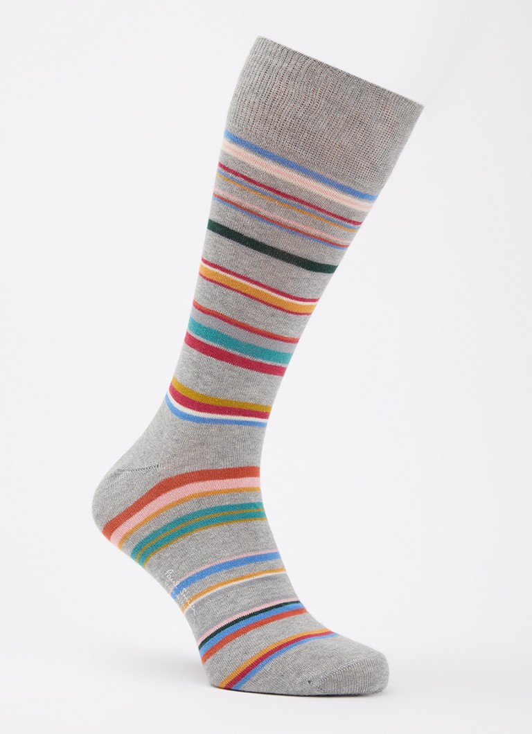 Paul Smith Heren Sokken in katoenblend met streepprint in de kleur Grijs, maat: OS