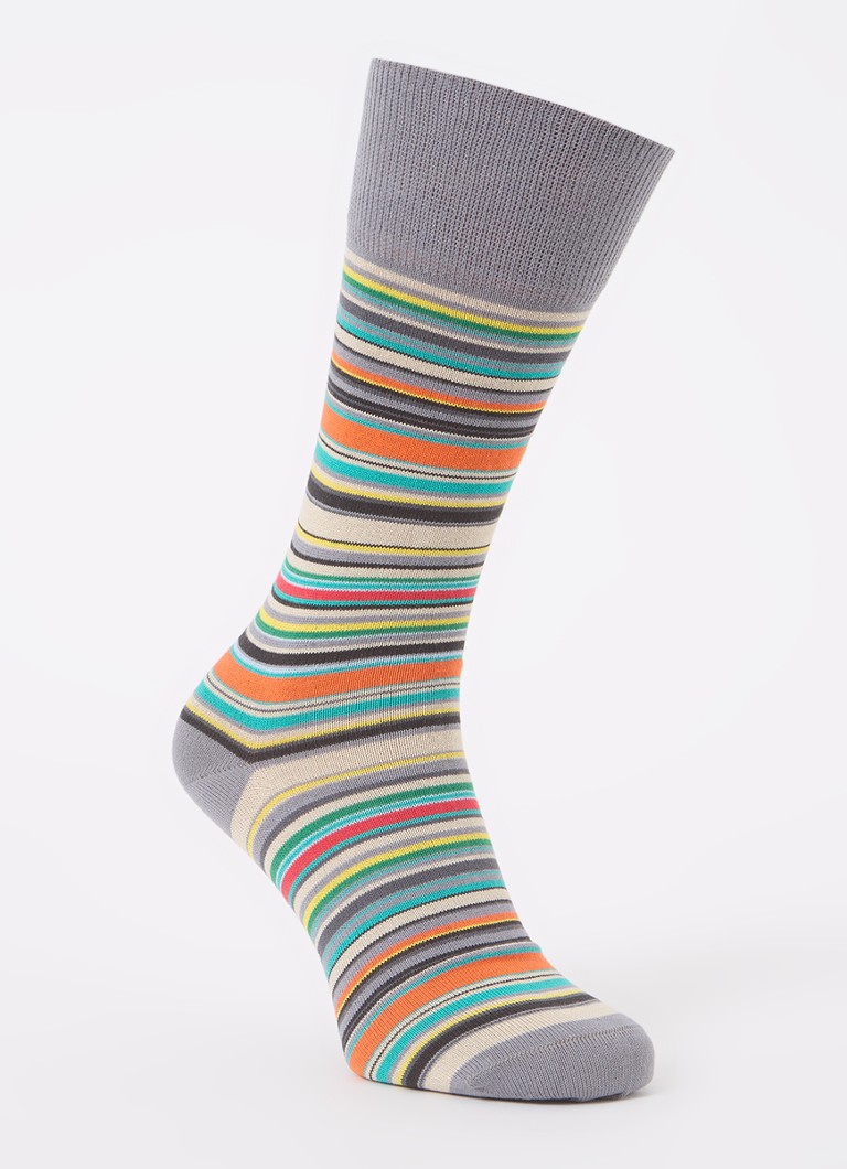 Paul Smith Heren Multistripe sokken met streepprint in de kleur Grijs, maat: One Size