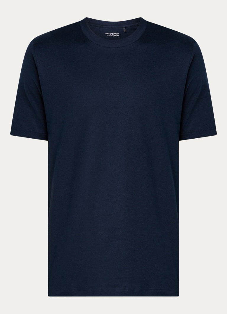 Schiesser Heren Pyjamatop van katoen in de kleur Donkerblauw, maat: XXL