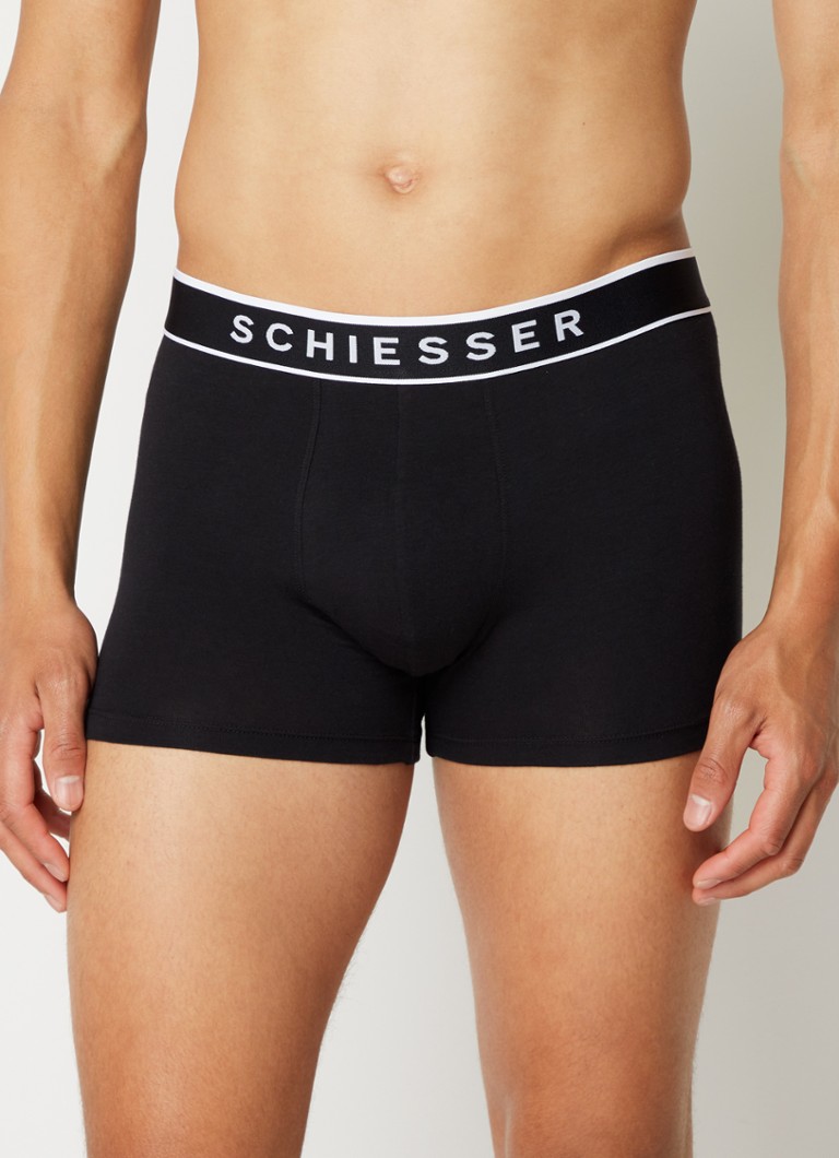 Schiesser Heren Boxershorts met logoband in 3-pack in de kleur Zwart, maat: M