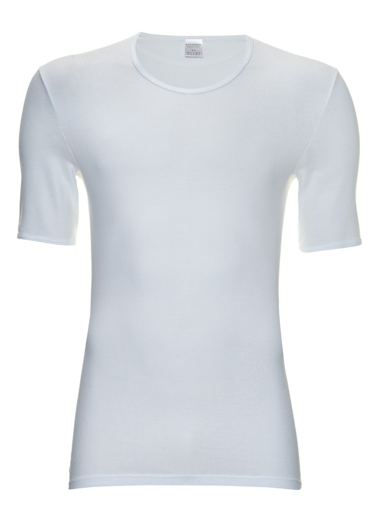 Schiesser Heren T-shirt met ronde hals in de kleur Wit, maat: L