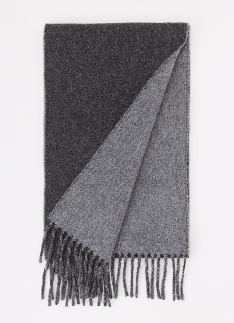 Ralph Lauren Dames Classic Reversible sjaal in wolblend 168 x 25 cm in de kleur Grijs, maat: OSZ