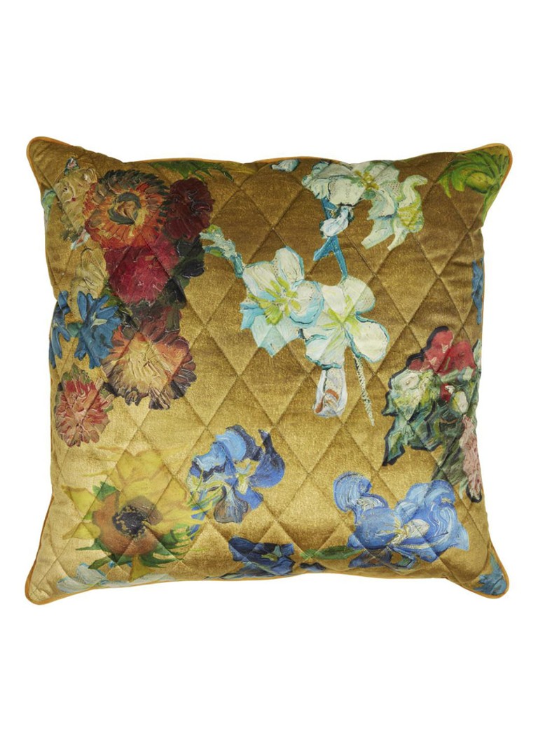 Van Gogh Museum Carré Fleuri sierkussen 50 x 50 cm Goud - Deal