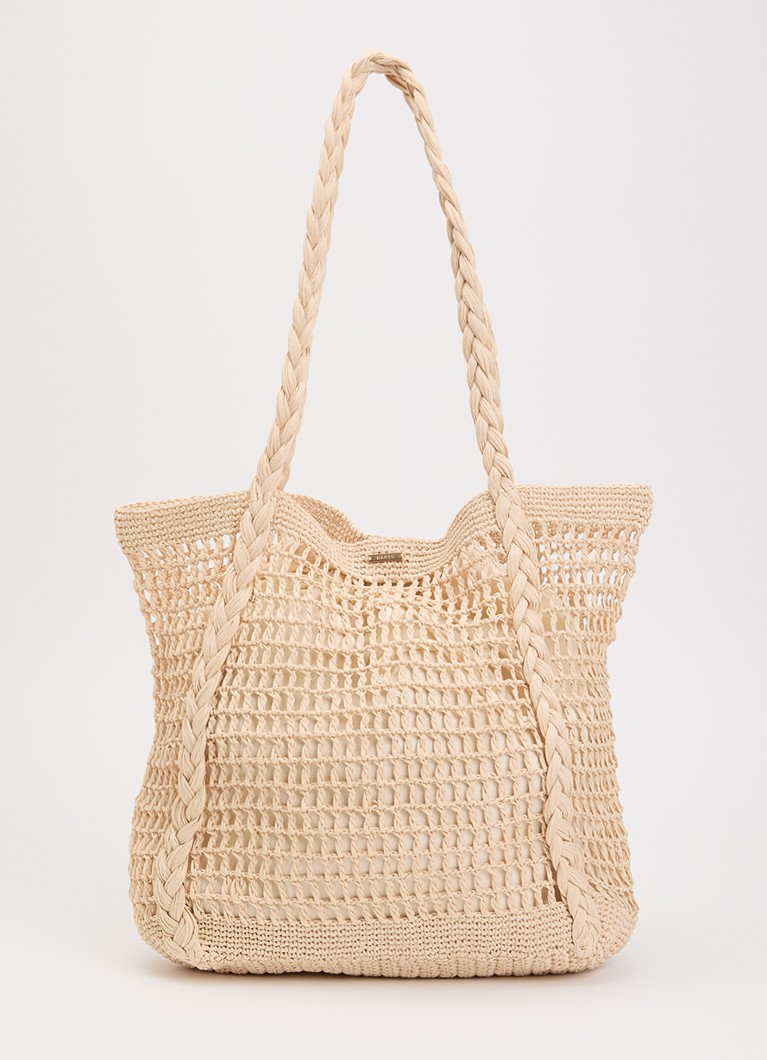 Barts Dames Bloomzy shopper met gevlochten details in de kleur Creme, maat: ONE SIZE