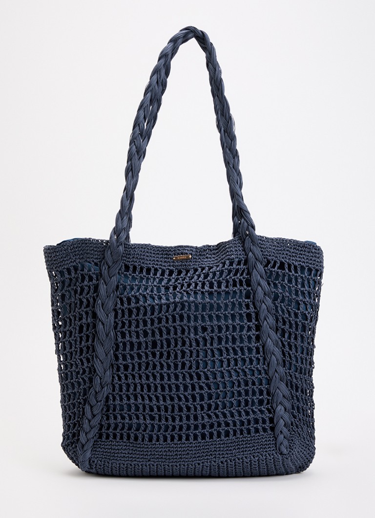 Barts Dames Bloomzy shopper met gevlochten details in de kleur Donkerblauw, maat: ONE SIZE