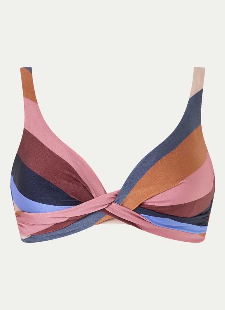 Barts Dames Corangs bandeau bikinitop met streepprint in de kleur Roze, maat: 38
