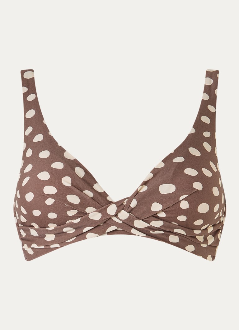Barts Dames Dauna voorgevormde bikinitop met stippenprint in de kleur Bruin, maat: 42