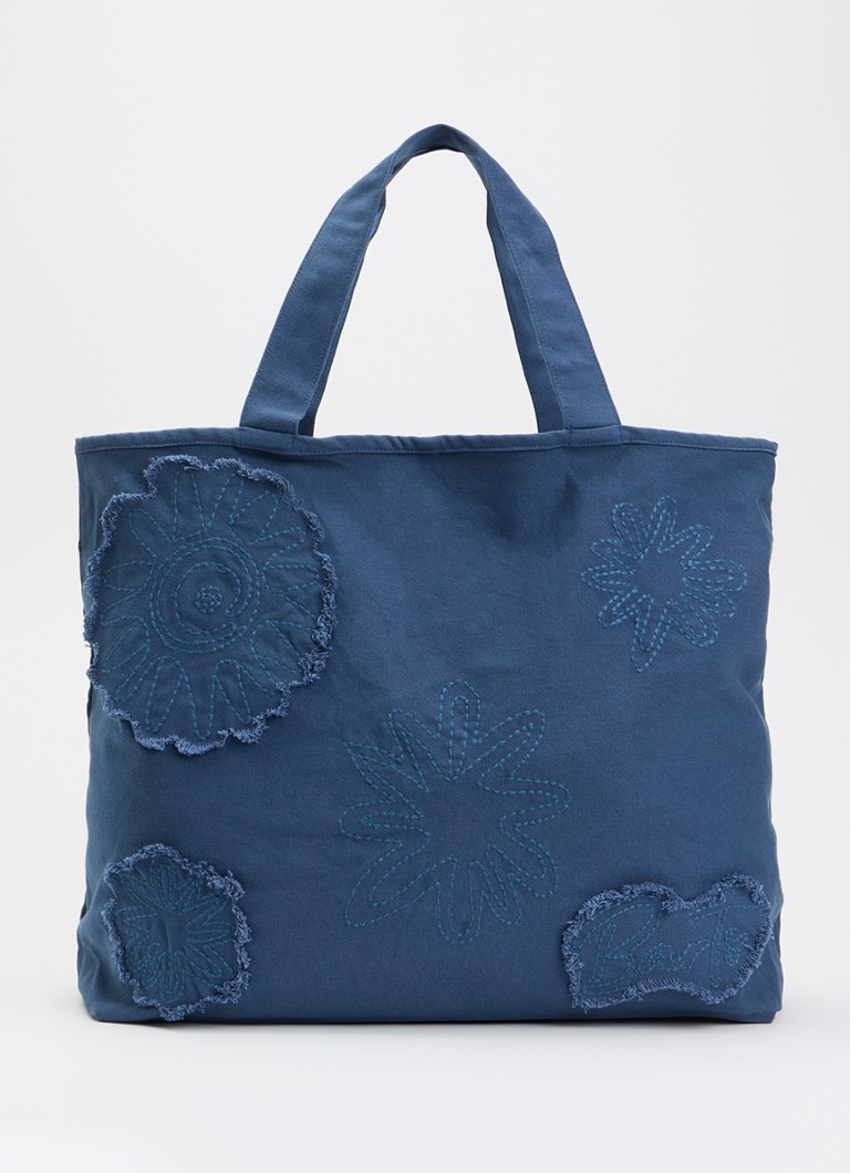 Barts Dames Dieuw shopper van canvas in de kleur Staalblauw, maat: ONE SIZE