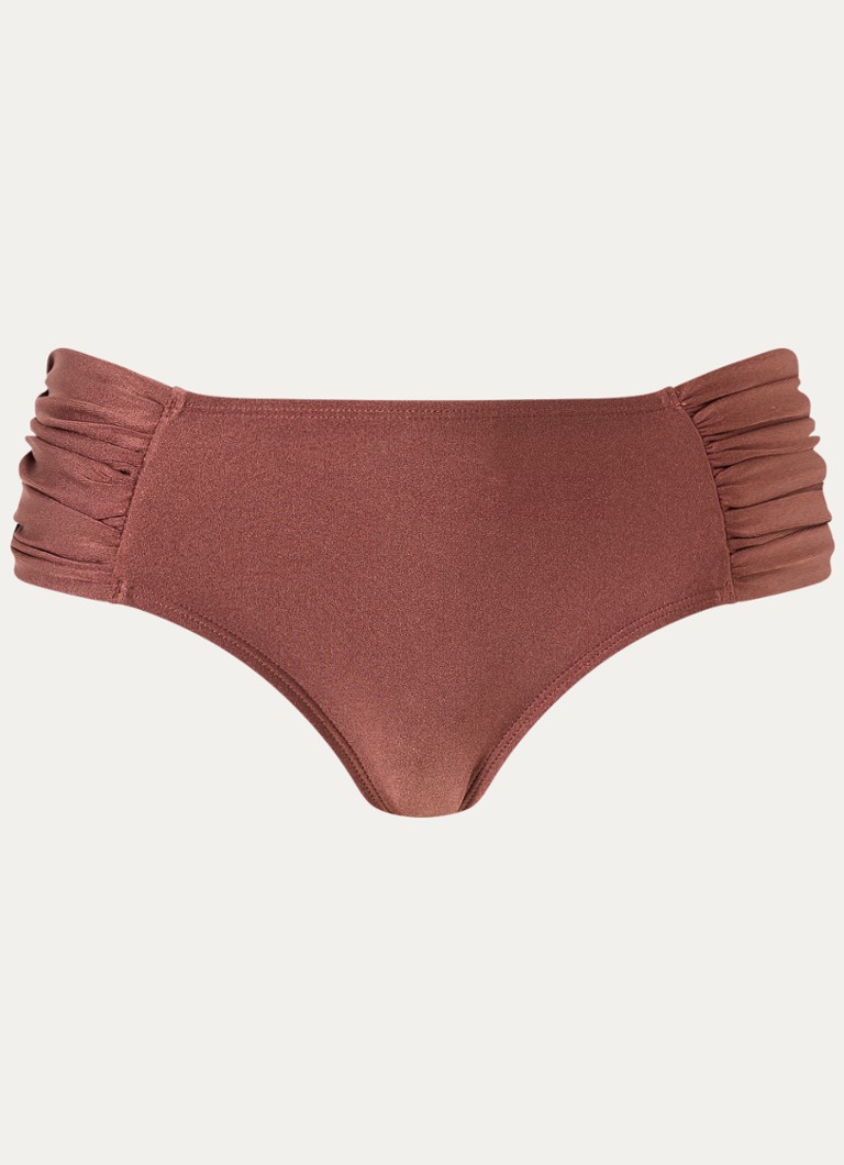Barts Dames Isla bikinislip met metallic finish in de kleur Kastanjebruin, maat: 36