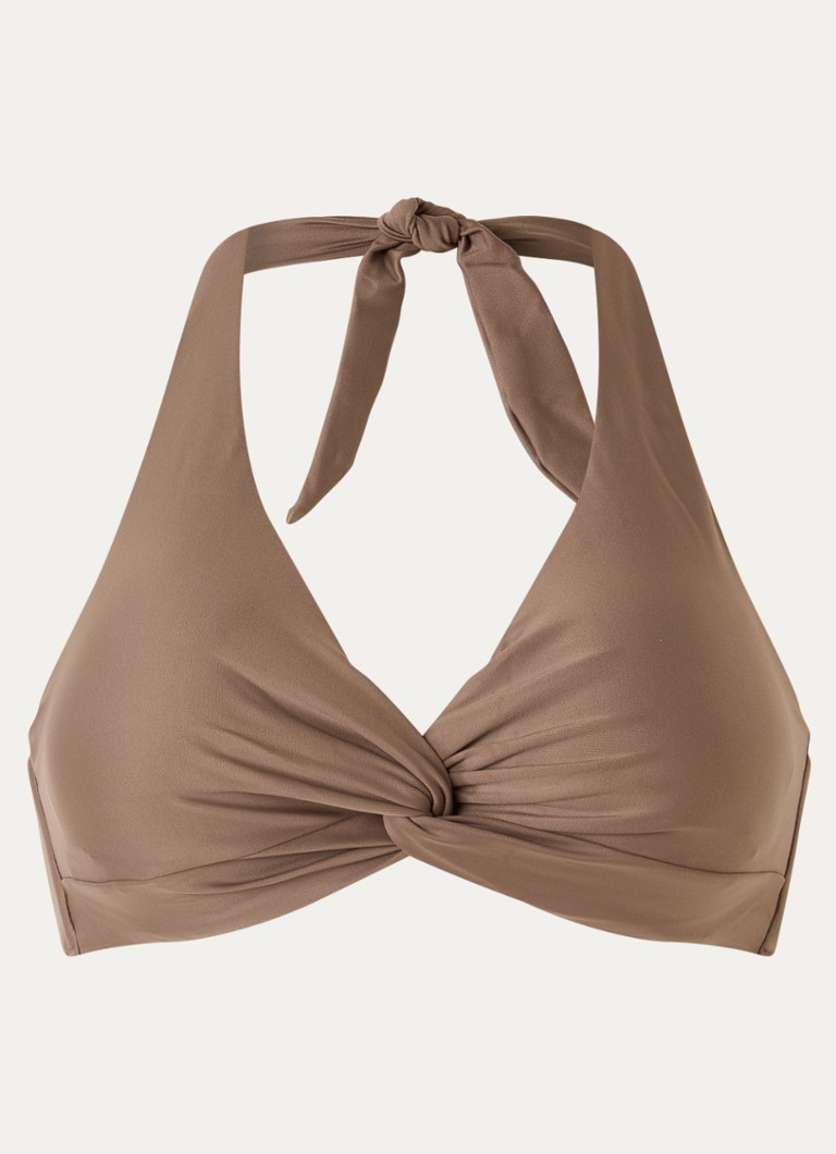Barts Dames Kelli Cross halter bikinitop met knoopdetail in de kleur Beige, maat: 38