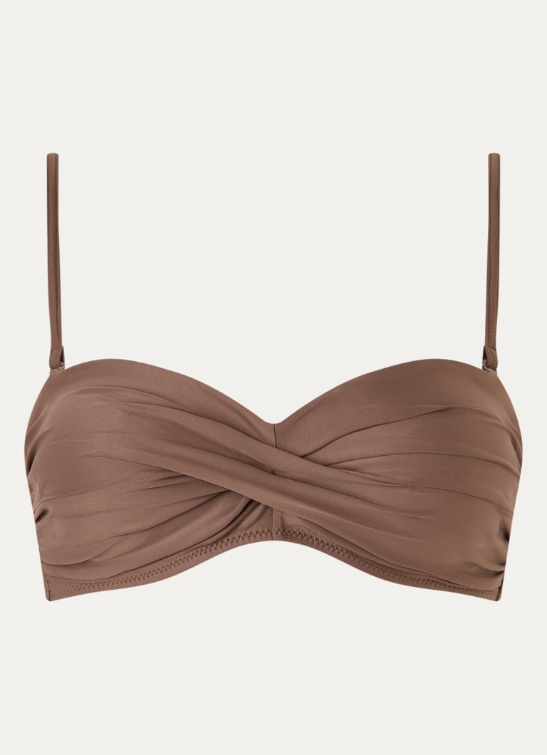 Barts Dames Kelli bandeau bikinitop met uitneembare vulling in de kleur Bruin, maat: 40