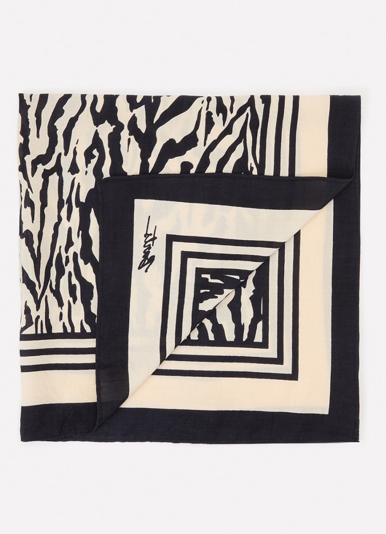 Barts Dames Leylaf sjaal met print 62 x 62 cm in de kleur Zwart, maat: ONE SIZE