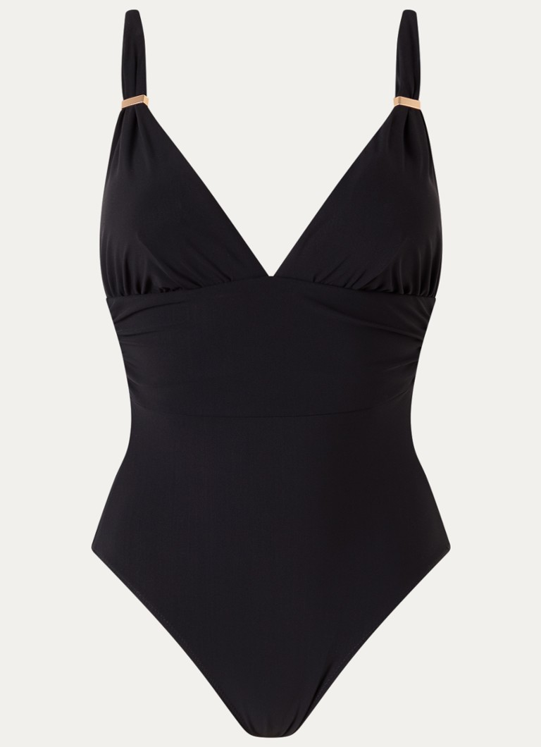 Barts Dames Solid plunge corrigerend badpak in de kleur Zwart, maat: 38