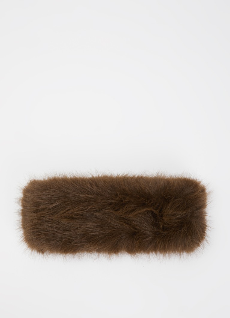 Barts Dames Angeliqa oorwarmer met imitatiebont in de kleur Donkerbruin, maat: ONE SIZE
