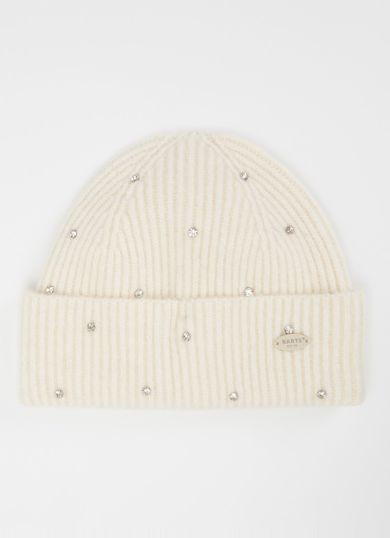 Barts Dames Donellah muts in wolblend met strass in de kleur Creme, maat: ONE SIZE