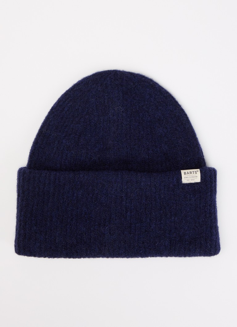 Barts Dames Kylar ribgebreide muts in alpaca wolblend in de kleur Donkerblauw, maat: ONE SIZE