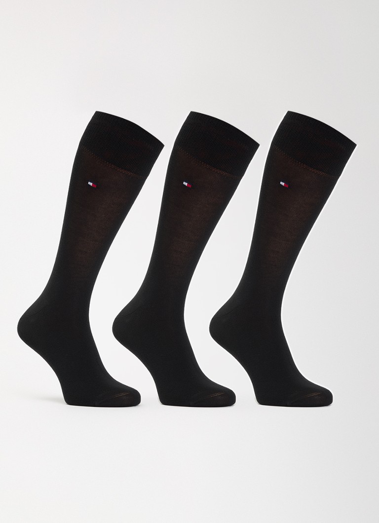 Tommy Hilfiger Heren Sokken met logo in 3-pack in de kleur Zwart, maat: 43/46