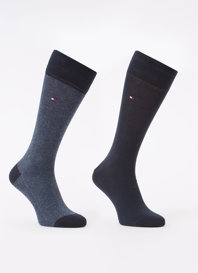 Tommy Hilfiger Heren Birdseye sokken in 2-pack in de kleur Donkerblauw, maat: 39/42