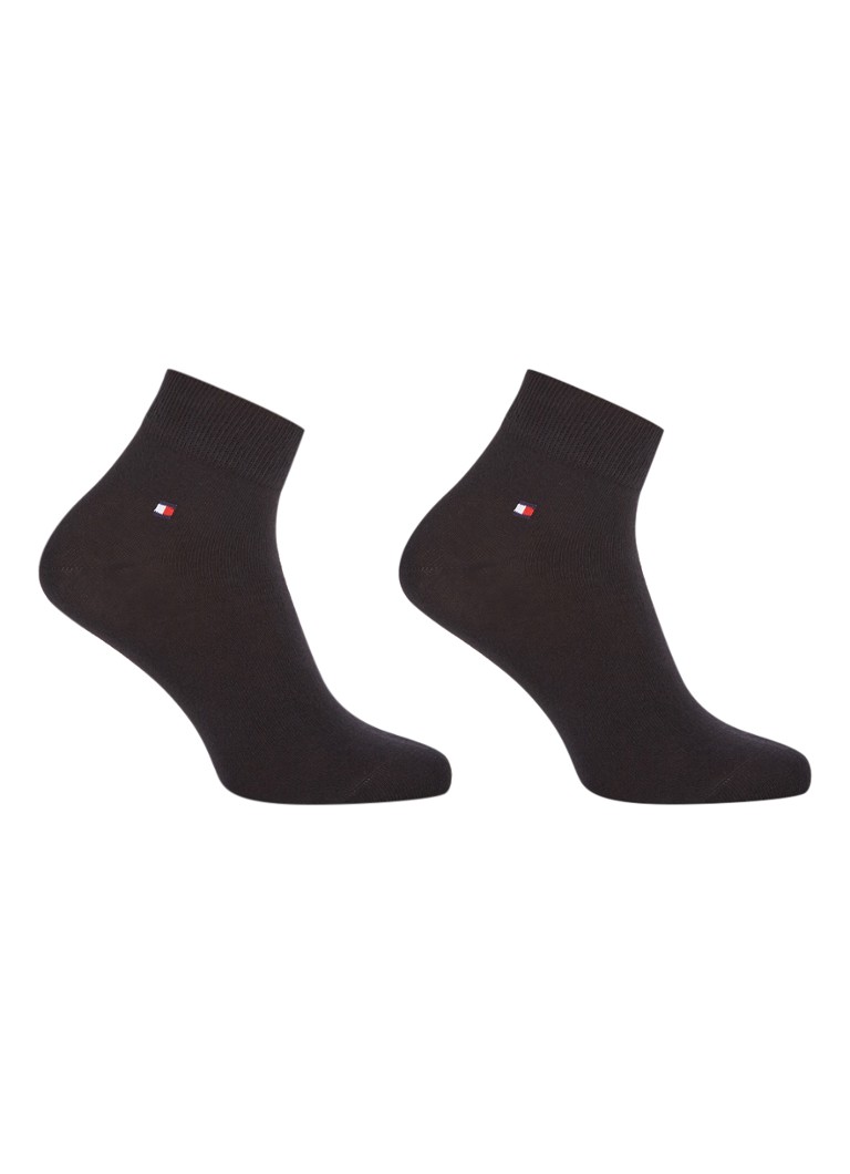 Tommy Hilfiger Heren Sokken met logo in 2-pack in de kleur Zwart, maat: 43/46