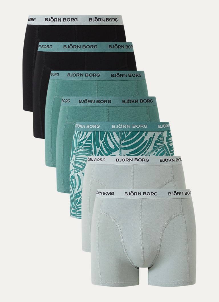 Björn Borg Heren Boxershorts met logoband in 3-pack in de kleur Olijfgroen, maat: M