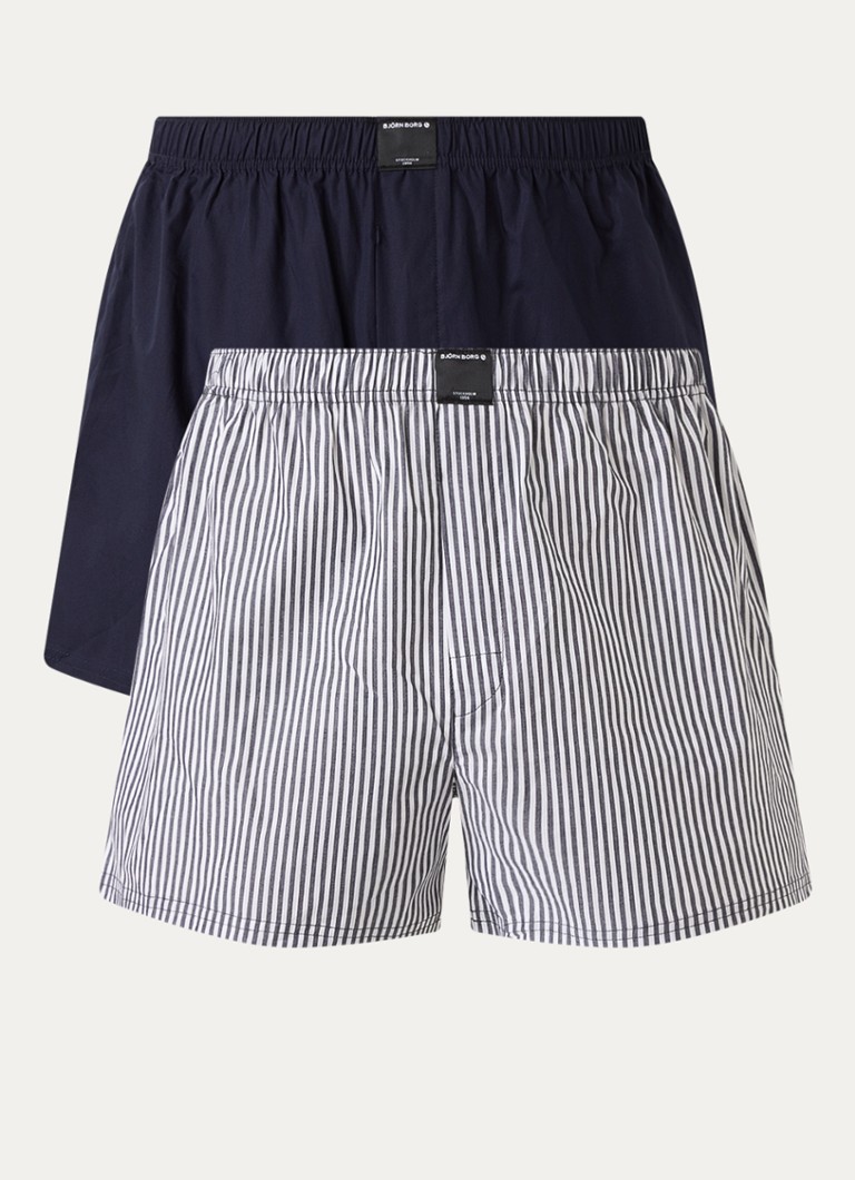 Björn Borg Heren Boxershorts met logoband in 3-pack in de kleur Donkerblauw, maat: M