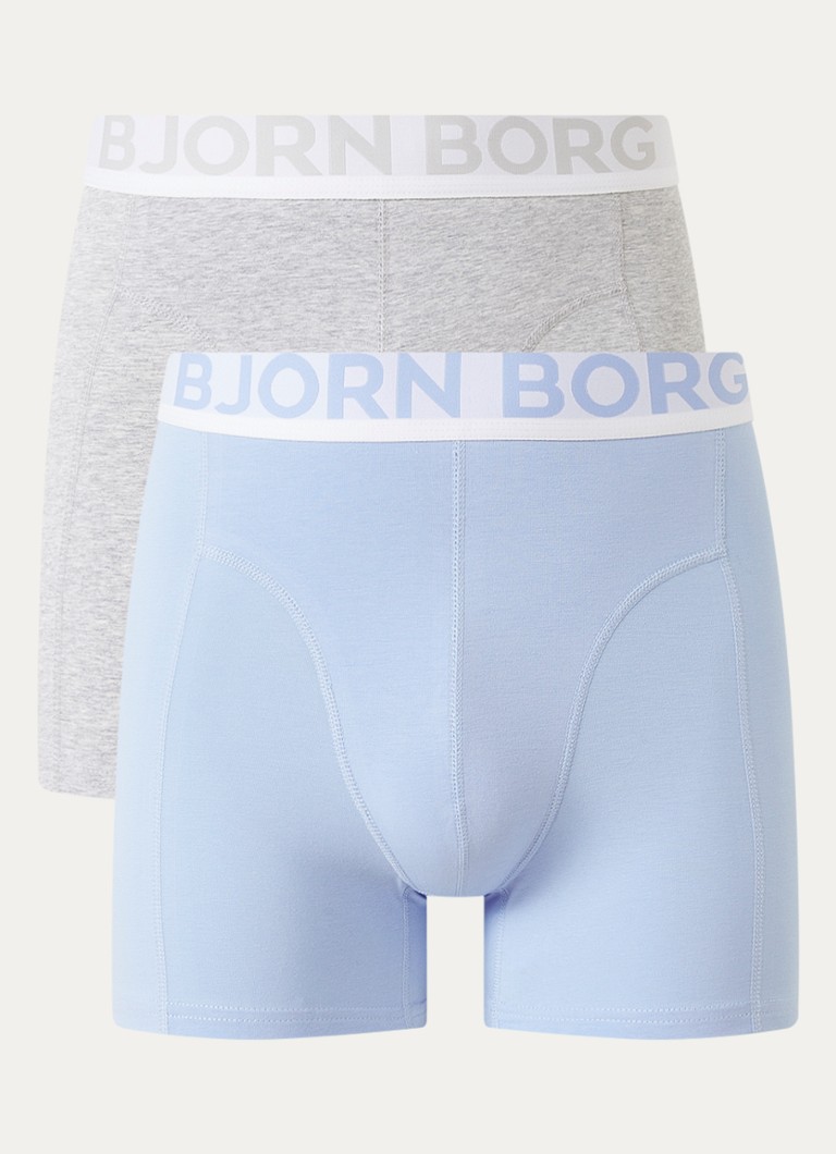 Björn Borg Heren Boxershorts met logoband in 2-pack in de kleur Lichtblauw, maat: XXL