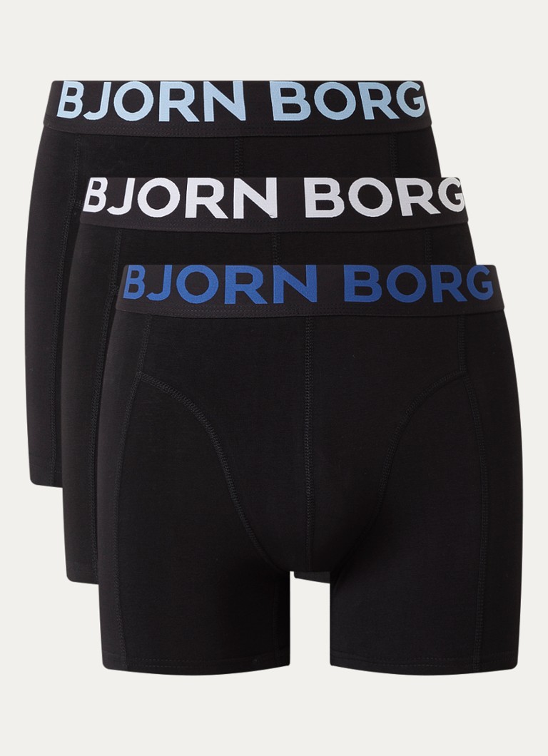 Björn Borg Heren Boxershorts met logoband in 3-pack in de kleur Zwart, maat: L