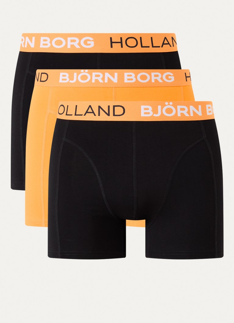 Björn Borg Heren Team Holland boxershort van katoen in 3-pack in de kleur Oranje, maat: XL