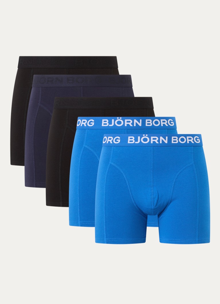 Björn Borg Heren Boxershorts met logoband in 3-pack in de kleur Donkerblauw, maat: XL