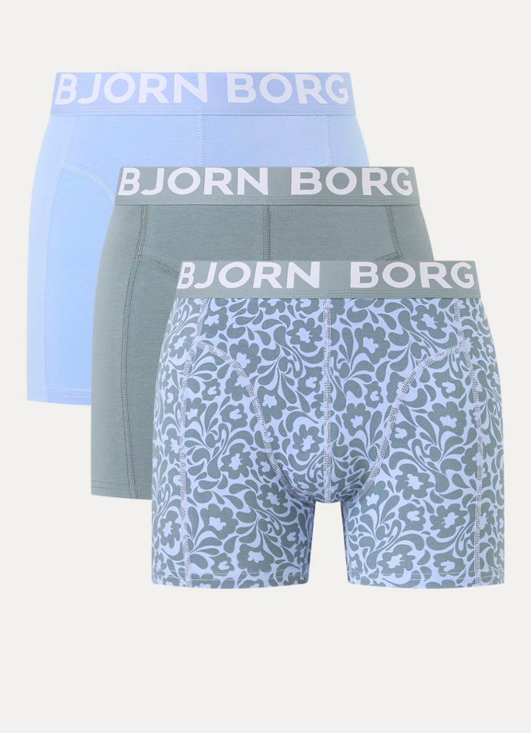 Björn Borg Heren Boxershorts met logoband in 3-pack in de kleur Olijfgroen, maat: XXL