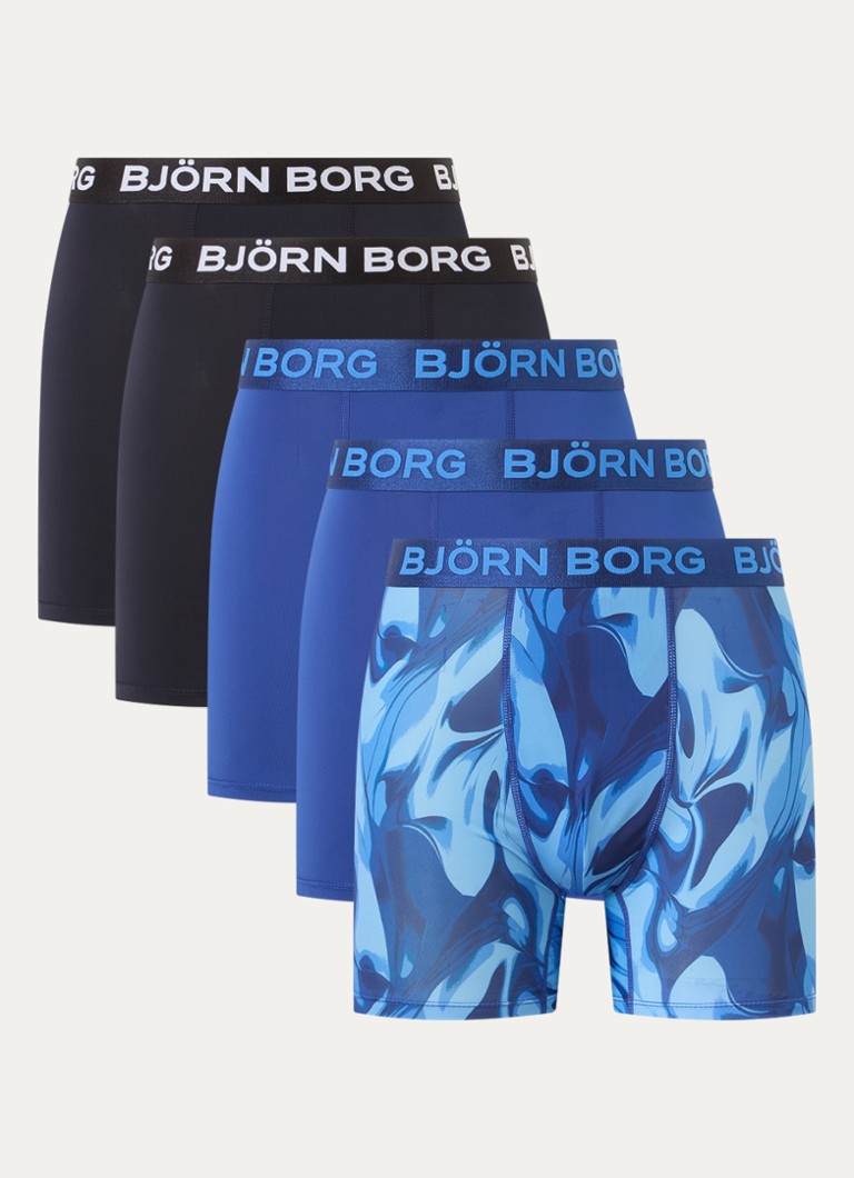 Björn Borg Heren Boxershorts met logoband in 3-pack in de kleur Donkerblauw, maat: L