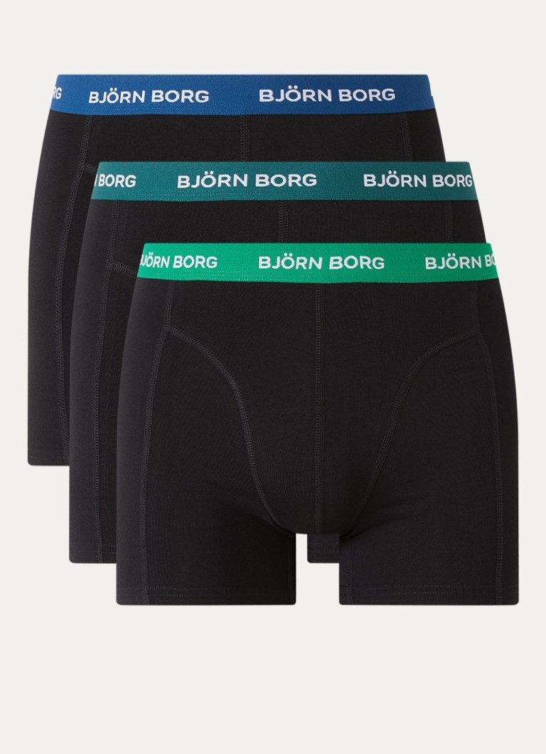 Björn Borg Heren Boxershort met logoband in 3-pack in de kleur Zwart, maat: S